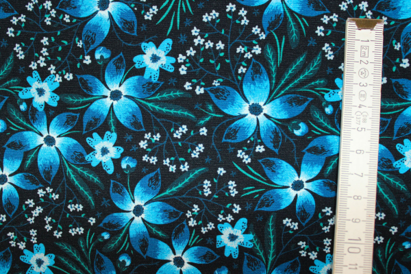 Jersey Blumen mitternachtsblau (10 cm)